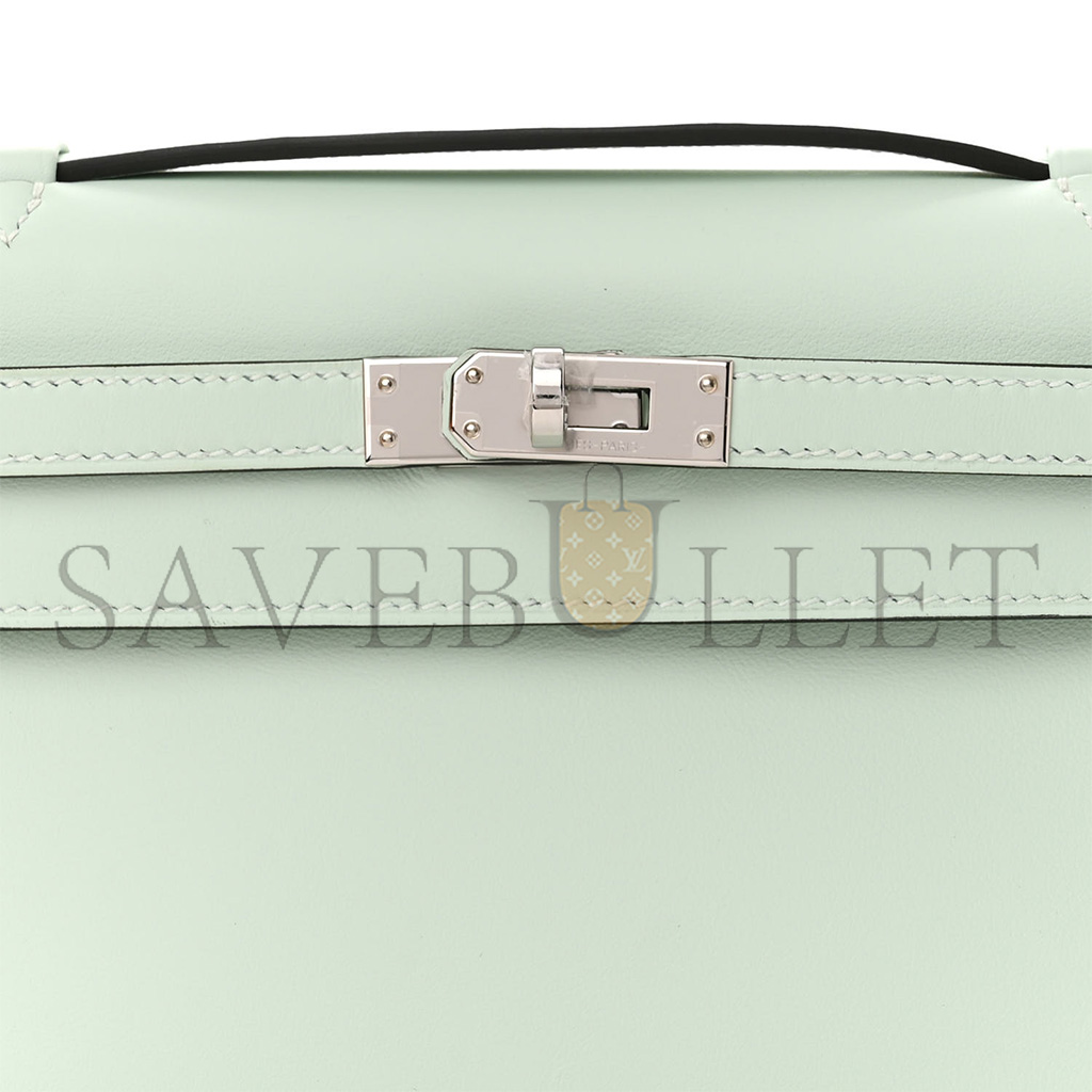 HERMES MASTER SWIFT KELLY POCHETTE CLUTCH VERT PEPPERMINT (22*14*7cm) 